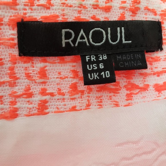 Raoul Neon Orange Tangerine Sleeveless Sheath Ribbon Dress - Picture 10 of 11